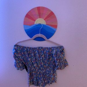 Floral Off-the-Shoulder Crop Top- American Eagle